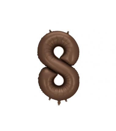 Balon foliowy Cyfra 8 - 86 cm - Mocca satynowy