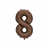 Balon foliowy Cyfra 8 - 86 cm - Mocca satynowy