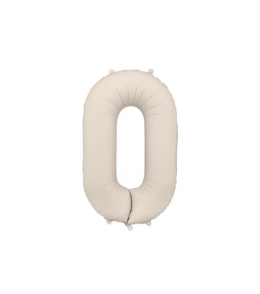 Balon foliowy Cyfra 0 - 86 cm - Jasny beżowy matowy