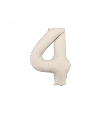 Balon foliowy Cyfra 4 - 86 cm - Jasny beżowy matowy
