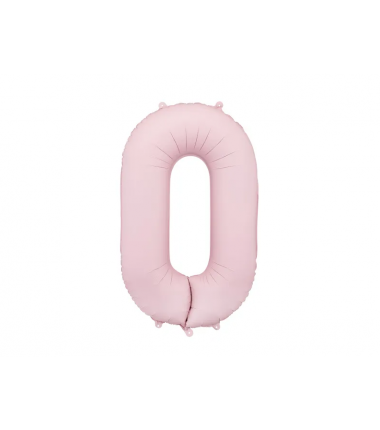 Balon foliowy Cyfra 0 - 86 cm - Jasny różowy matowy