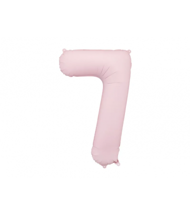 Balon foliowy Cyfra 7 - 86 cm - Jasny różowy matowy