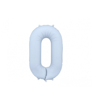 Balon foliowy Cyfra 0 - 86 cm - Mglisty niebieski matowy