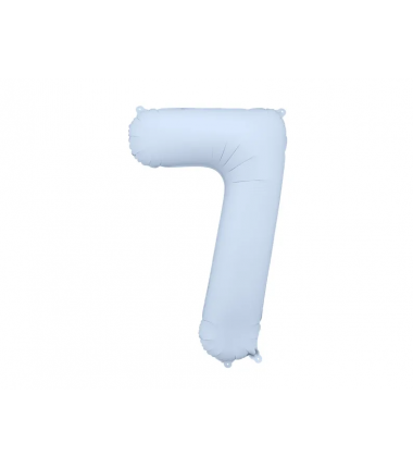 Balon foliowy Cyfra 7 - 86 cm - Mglisty niebieski matowy