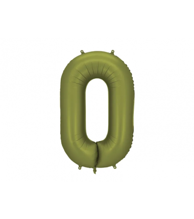 Balon foliowy Cyfra 0 - 86 cm - Oliwkowy matowy
