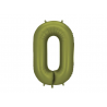 Balon foliowy Cyfra 0 - 86 cm - Oliwkowy matowy
