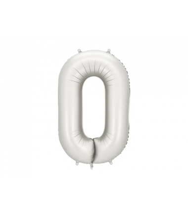 Balon foliowy Cyfra 0 - 86 cm - Srebrny satynowy