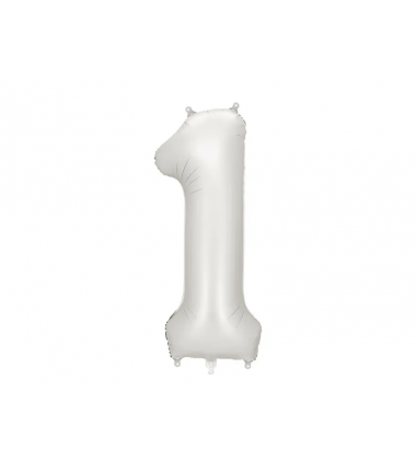 Balon foliowy Cyfra 1 - 86 cm - Srebrny satynowy