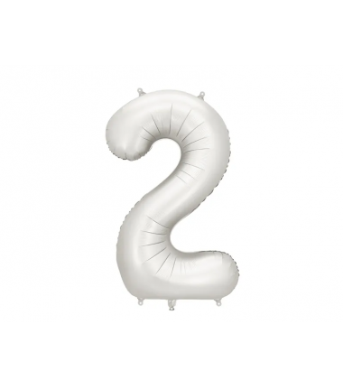 Balon foliowy Cyfra 2 - 86 cm - Srebrny satynowy