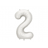 Balon foliowy Cyfra 2 - 86 cm - Srebrny satynowy