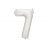 Balon foliowy Cyfra 7 - 86 cm - Srebrny satynowy