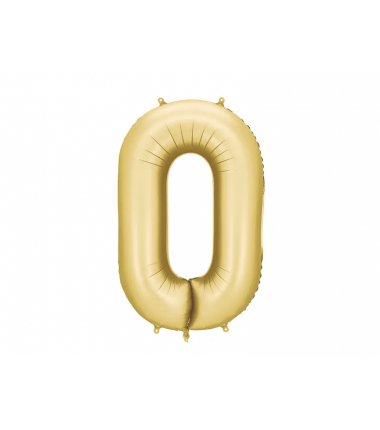 Balon foliowy Cyfra 0 - 86 cm - Złoty satynowy