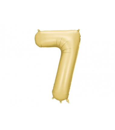Balon foliowy Cyfra 7 - 86 cm - Złoty satynowy