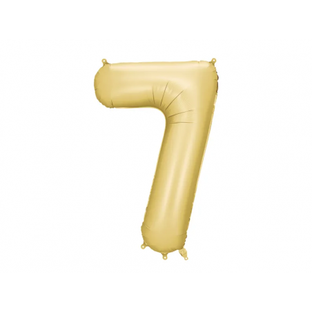 Balon foliowy Cyfra 7 - 86 cm - Złoty satynowy