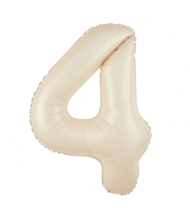 Balon foliowy Cyfra 4 - 100 cm - Kremowy