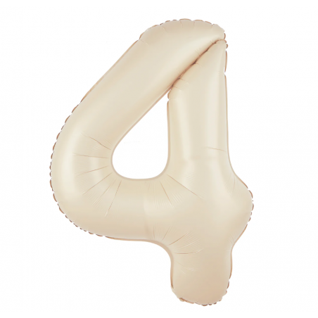 Balon foliowy Cyfra 4 - 100 cm - Kremowy