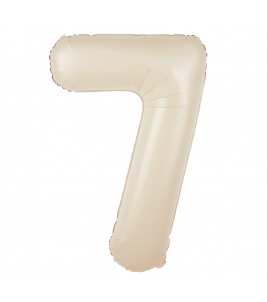 Balon foliowy Cyfra 7 - 100 cm - Kremowy