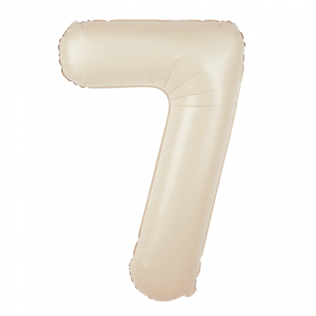 Balon foliowy Cyfra 7 - 100 cm - Kremowy