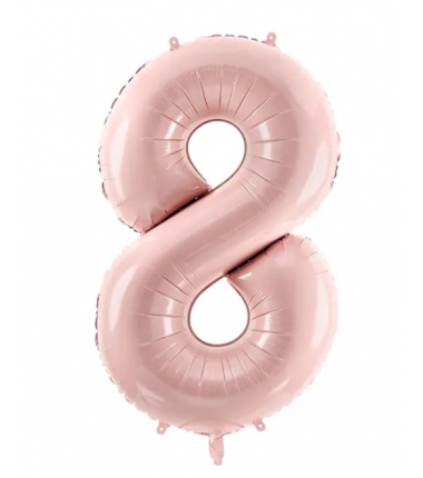 Balon foliowy Cyfra 8 - 72 cm - jasny różowy