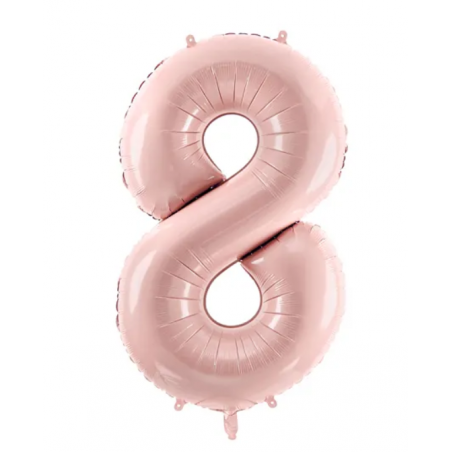 Balon foliowy Cyfra 8 - 72 cm - jasny różowy