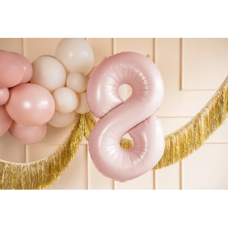 Balon foliowy Cyfra 8 - 72 cm - jasny różowy