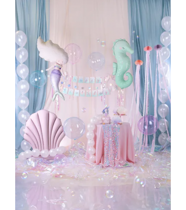 Balon foliowy BOBO Kula 40 cm transparentny - fiolet