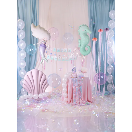 Balon foliowy BOBO Kula 40 cm transparentny - fiolet