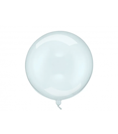 Balon foliowy BOBO Kula 40 cm transparentny - niebieski