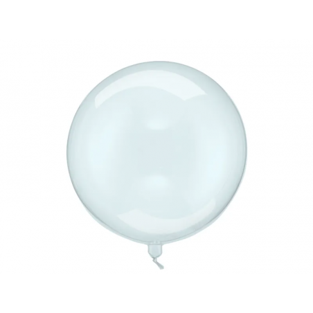Balon foliowy BOBO Kula 40 cm transparentny - niebieski