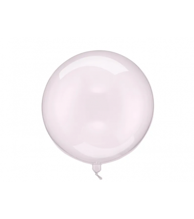 Balon foliowy BOBO Kula 40 cm transparentny - róż