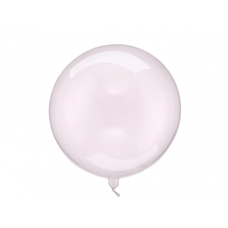 Balon foliowy BOBO Kula 40 cm transparentny - róż