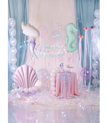 Balon foliowy BOBO Kula 40 cm transparentny - róż