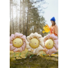 Balon foliowy CHODZĄCY Kwiatek 104x104 cm - rumiany różowy