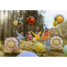 Balon foliowy CHODZĄCY Kwiatek 104x104 cm - rumiany różowy