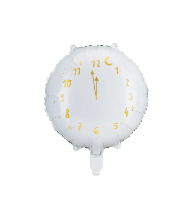 Balon foliowy Zegar 45 cm - biały