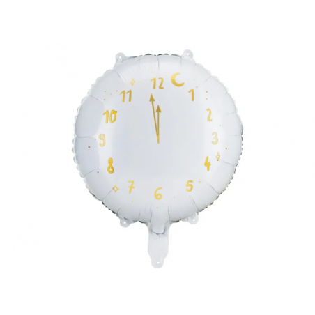 Balon foliowy Zegar 45 cm - biały