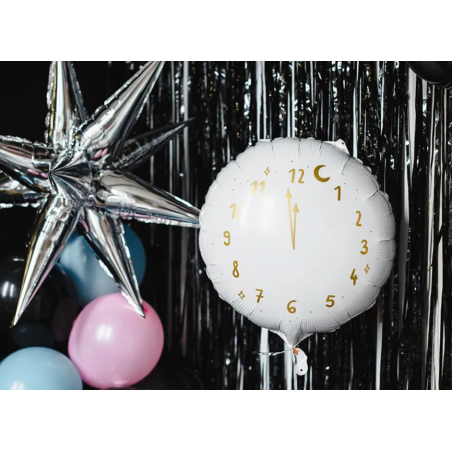 Balon foliowy Zegar 45 cm - biały