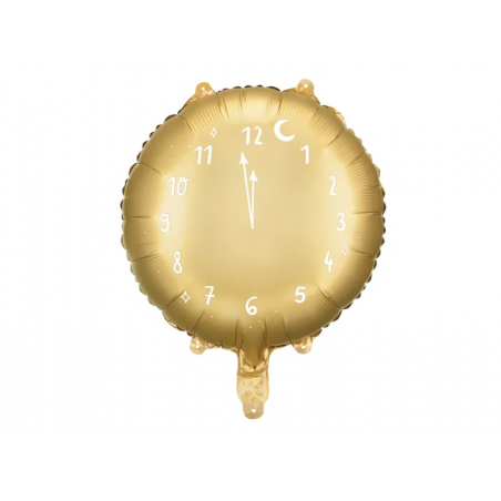 Balon foliowy Zegar 45 cm - złoty