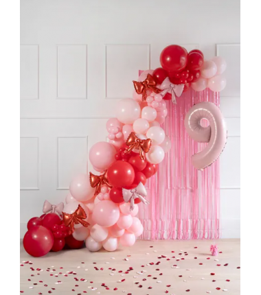 Balony foliowe do girland Kokardy 25,5 x 25 cm pudrowy róż - 5 sztuk