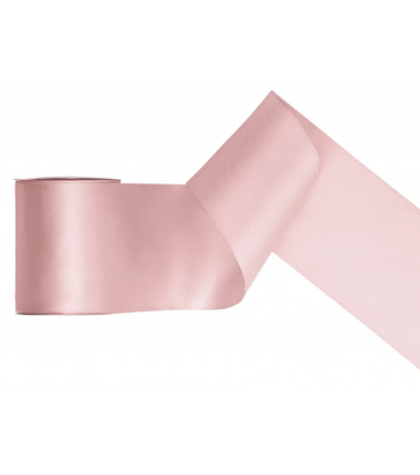 Wstążka satynowa - tasiemka satynowa - jasny brudny róż 100 mm - Party Deco
