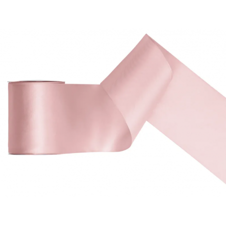 Wstążka satynowa - tasiemka satynowa - jasny brudny róż 100 mm - Party Deco