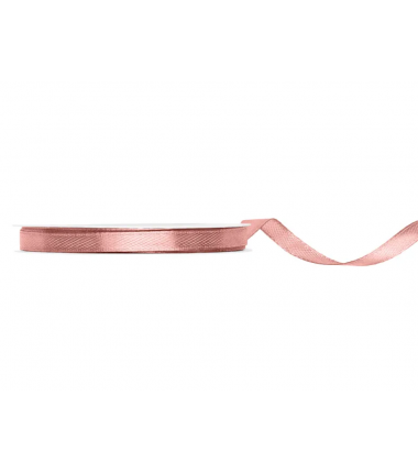 Wstążka satynowa - tasiemka satynowa brudny róż 6 mm - Party Deco