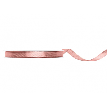 Wstążka satynowa - tasiemka satynowa brudny róż 6 mm - Party Deco
