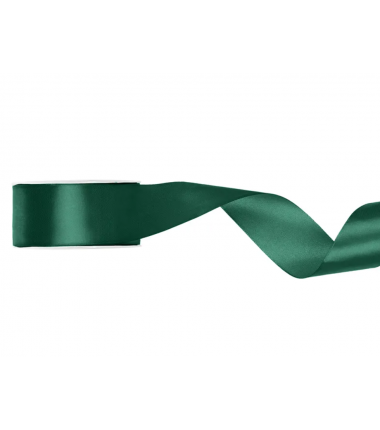 Wstążka satynowa - tasiemka satynowa butelkowa zieleń 25 mm - Party Deco