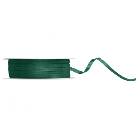 Wstążka satynowa - tasiemka satynowa butelkowa zieleń 3 mm - Party Deco
