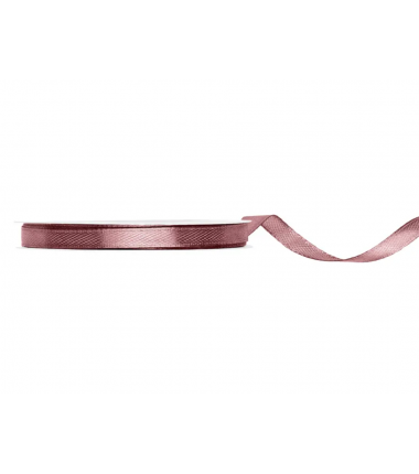 Wstążka satynowa - tasiemka satynowa ciemny brudny róż 6 mm - Party Deco