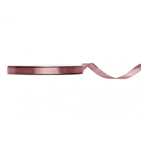 Wstążka satynowa - tasiemka satynowa ciemny brudny róż 6 mm - Party Deco