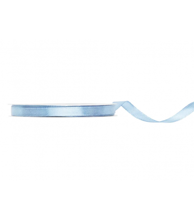 Wstążka satynowa - tasiemka satynowa jasnomglistoniebieska 6 mm - Party Deco