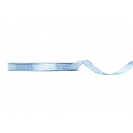 Wstążka satynowa - tasiemka satynowa jasnomglistoniebieska 6 mm - Party Deco