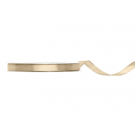 Wstążka satynowa - tasiemka satynowa zimny złoty 6 mm - Party Deco